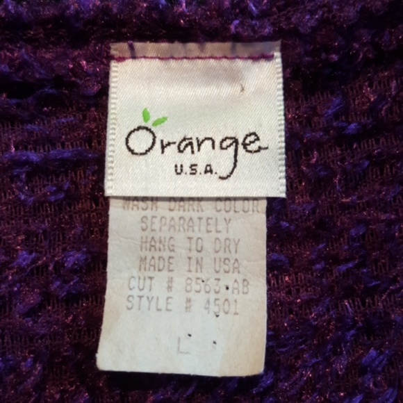 ORANGE USA ♡ Truly Gorgeous Vintage Extremely Soft Purple Knit Sleeveless Top L - Picture 13 of 14